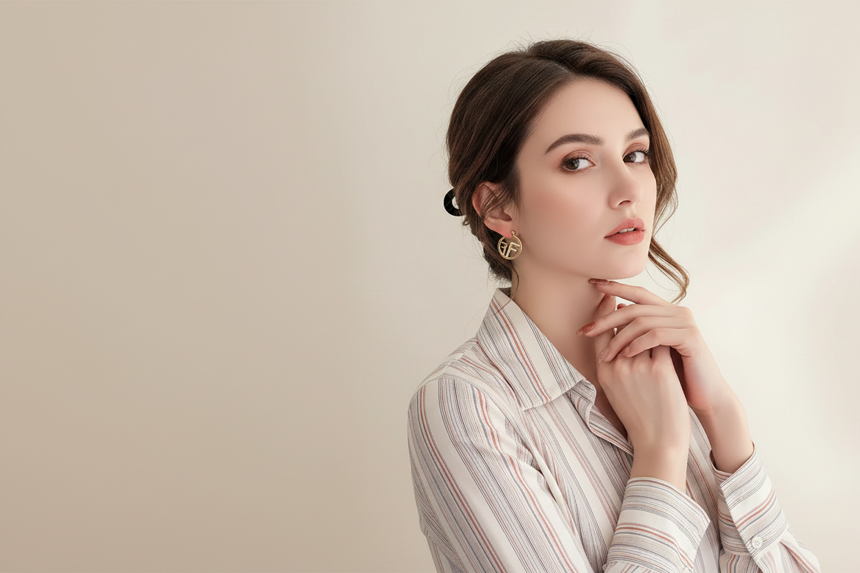 Fashion Banner - Gold Hoop Earrings